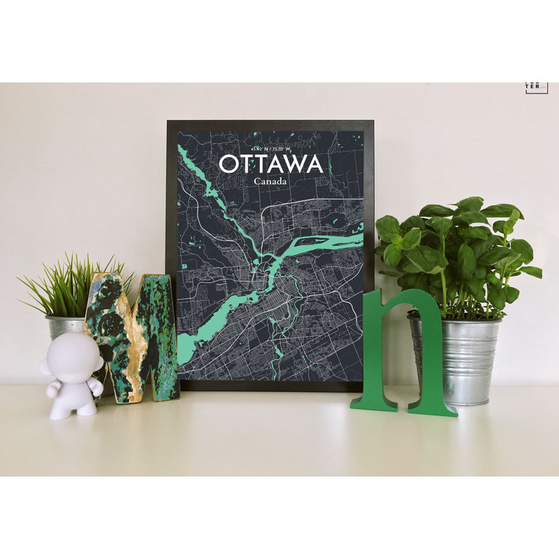 « ottawa city map », impression, H 27,6 po x l 19,7 po