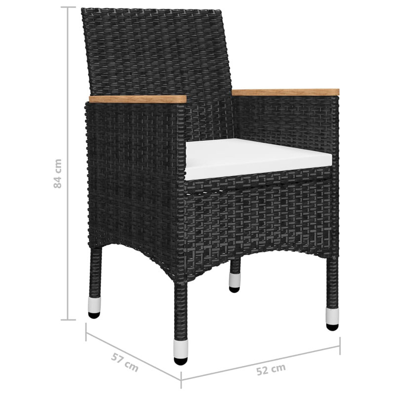  Dining Set Black, Cream White