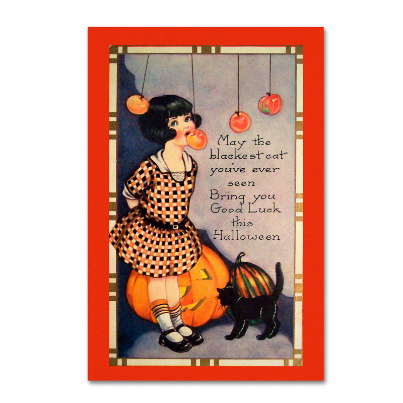 Reproduction d’art textuel sur toile tendue halloween, H 19 po x l 12 po x P 2 po