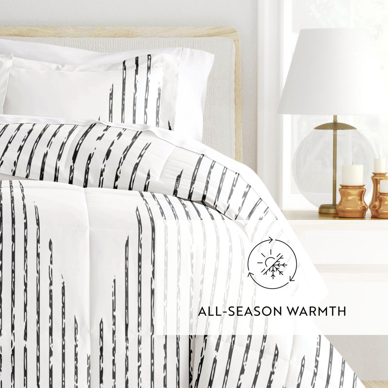 Twin Gray Organic Down Alternative Reversible Bedspread Set