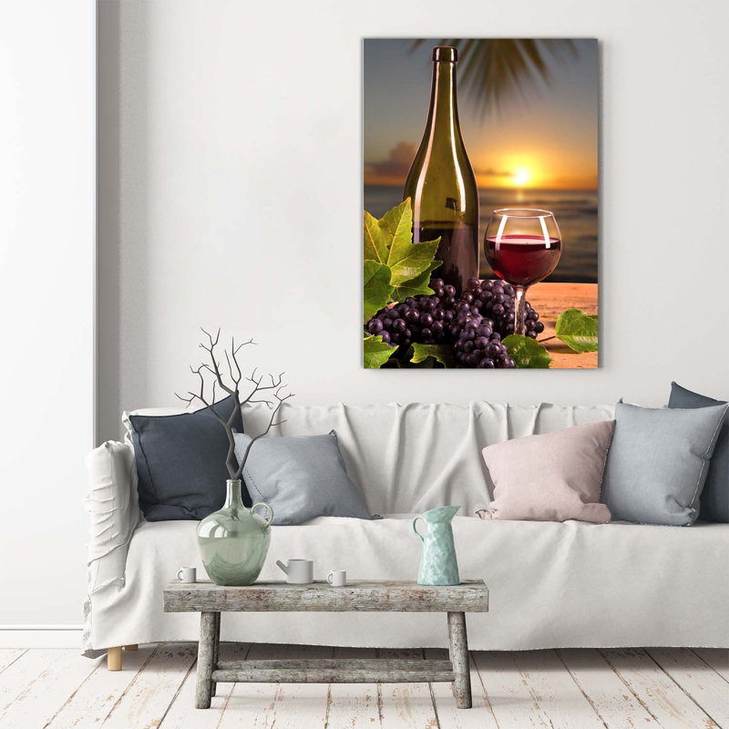 Grapes And Wine - Wrapped Canvas Print