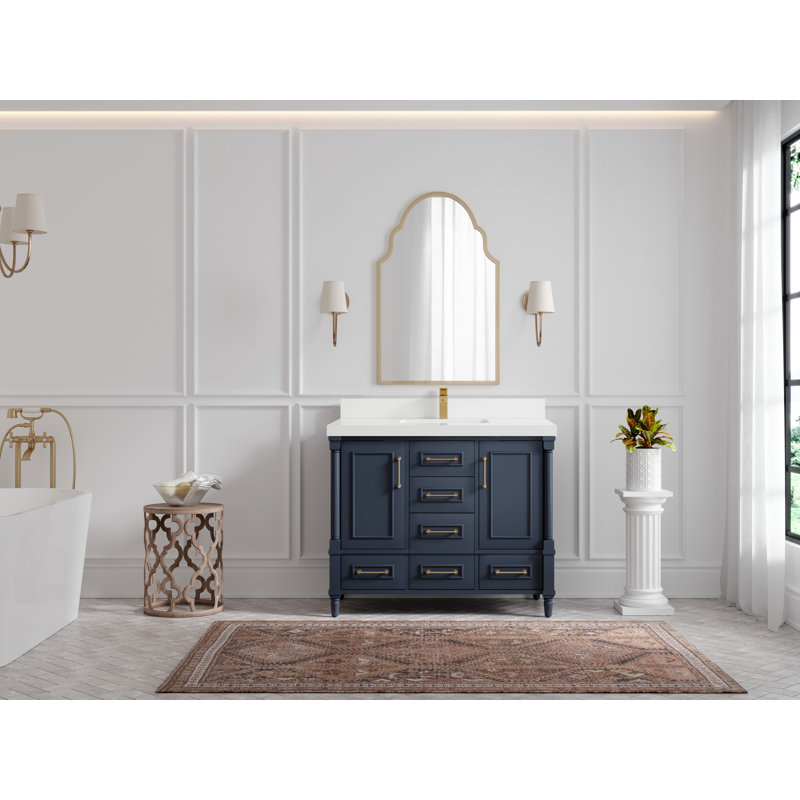 Aberdeen 42'' Single Bathroom Vanity with Top, White