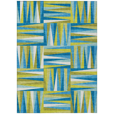 Azura Teal Washable Indoor-Outdoor Rug - 
