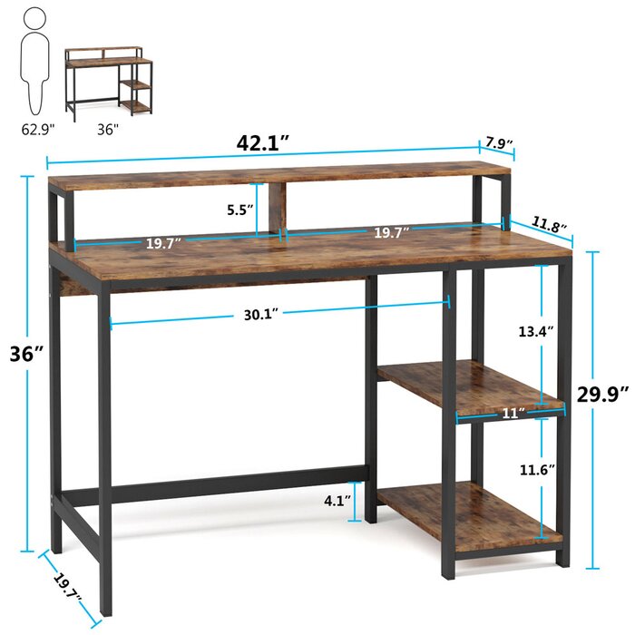 17 Stories IndustrialDesk & Reviews | Wayfair