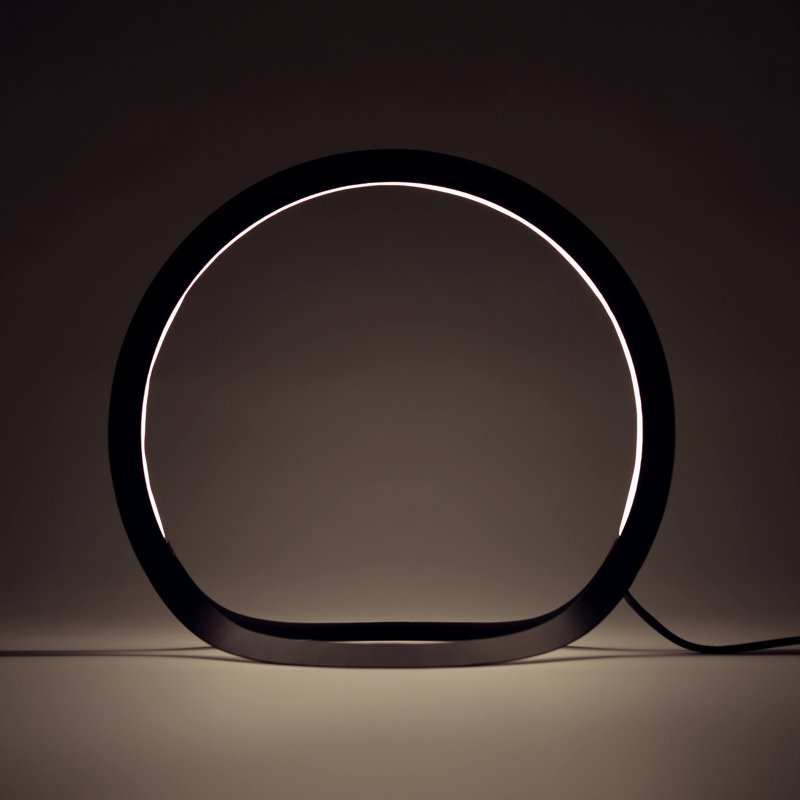 Hoop LED Table Lamp, Black, 8.46" H x 9.45" W x 4.33" D