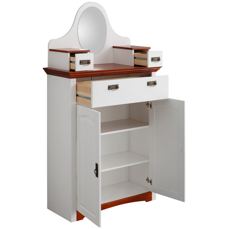 Hurtado Solid Wood 94.2cm W 3 - Drawer Chest of Drawers, White/Cherry