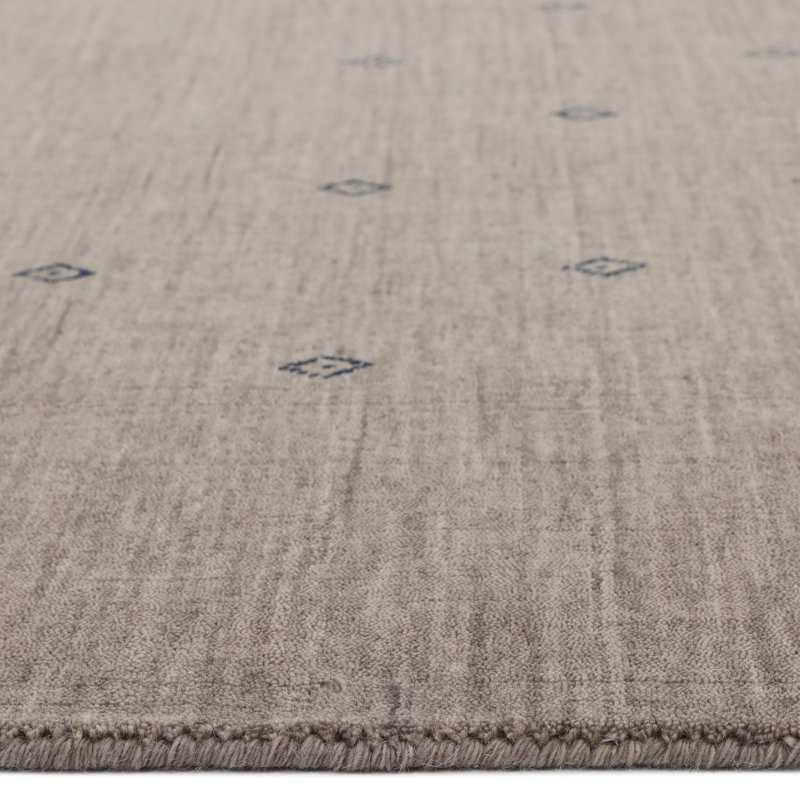 Simi Hand Knotted Cotton/Wool Southwestern Area Rug, Taupe, Rectangle 6' x 9'