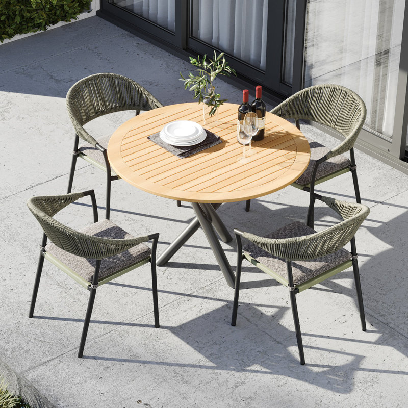 Claudia 4 Seater Dining Set, Green
