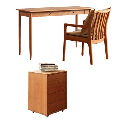 Bureau en bois massif de cerisier simple Simple Home