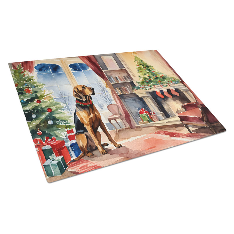 Grande planche à découper en verre de Noël sanglant