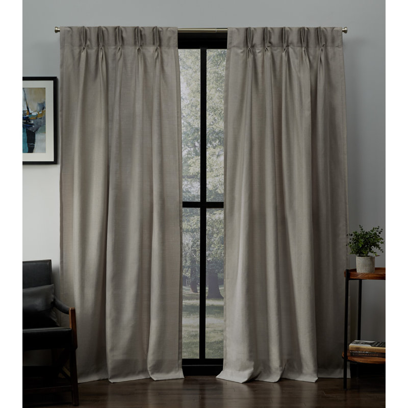Jianyu Semi Sheer Sliding Panel Pair, 27" W x 84" L, Beige