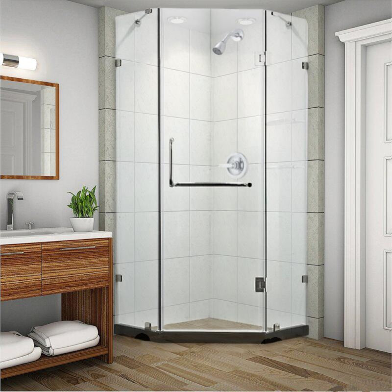 36'' - W x 79'' H Pivot Door Frameless Shower Door with