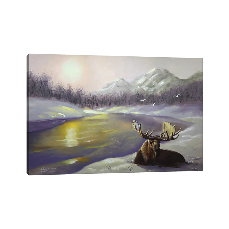 Moose V 1 Piece Wall Art on Canvas, 101.6 cm H x 66.04 cm W, No Frame