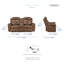 Causeuse inclinable manuelle en cuir fleur 75,5 "Elara avec console centrale, prises de courant intégrées et conception à fixation murale-2075171182