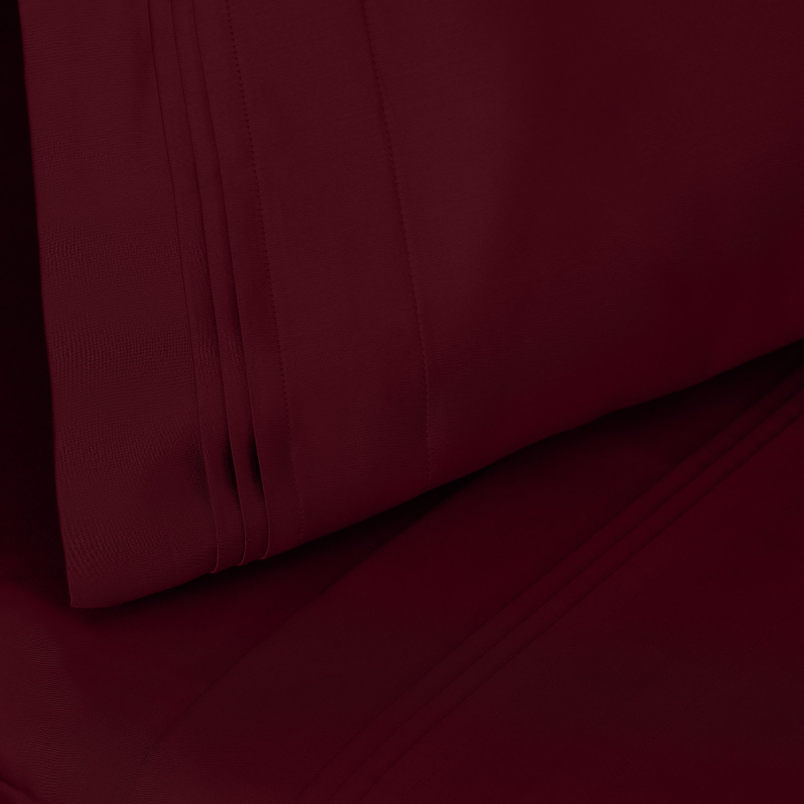 Arling Cotton Pillowcase, King Pillowcase, Burgundy