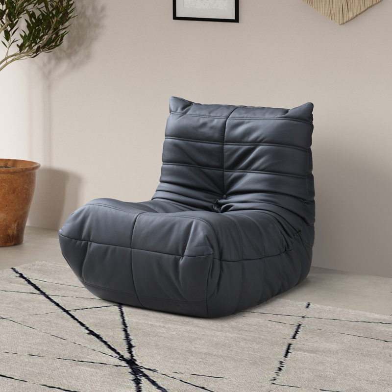 Chaise rembourrée en cuir Rachel, Cuir végétalien noir