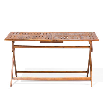 Creek Rectangular Acacia Folding Outdoor Dining Table , 140cm cm W 75cm cm D
