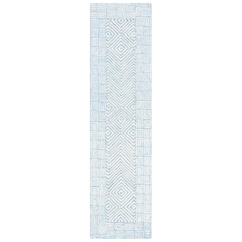 Baileigh Hand Tufted Wool And Cotton With Latex Geometric Rug, Runner 2'3" x 9'