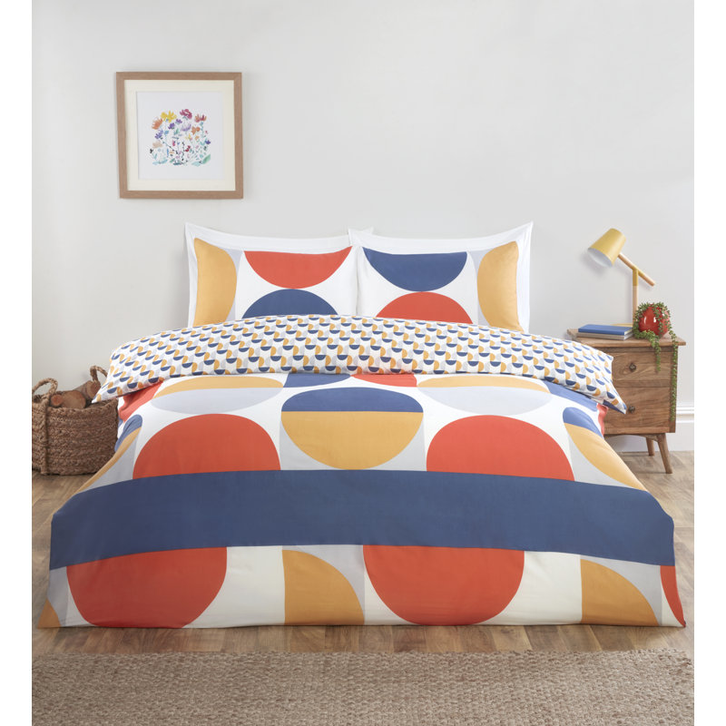 Lapwai Microfiber Geometric Shapes Duvet Cover Set with Pillowcases Included, Double Duvet Cover + 2 Standard Pillowcases
