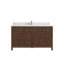 Teck de 60 po Sonoma X P 22 po D Meuble-lavabo simple en noyer foncé avec quartz Cove Edge-108258753