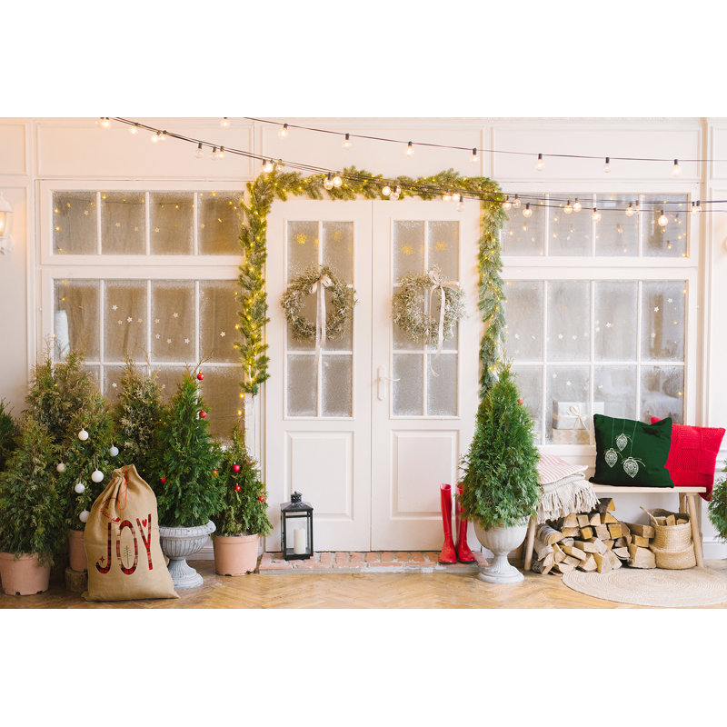 Housse de coussin et insert Holiday Wishes, H 18 po x l 18 po, Vert foncé