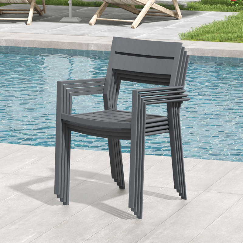 Ensemble de salle à manger pour 6 personnes avec chaises en métal, Gris / Gris