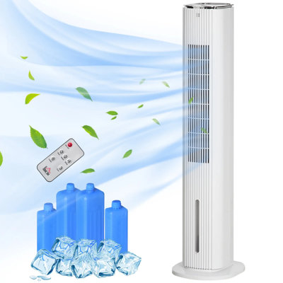 Refroidisseur d'air à évaporation de 42 po 3 en 1 avec humidificateur et réservoir d'eau 3 modes 3 vitesses pour le bureau de la chambre à coucher