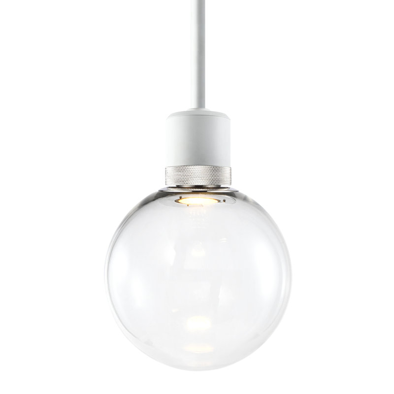Zigrina Pendant, Matte White/Polished Nickel