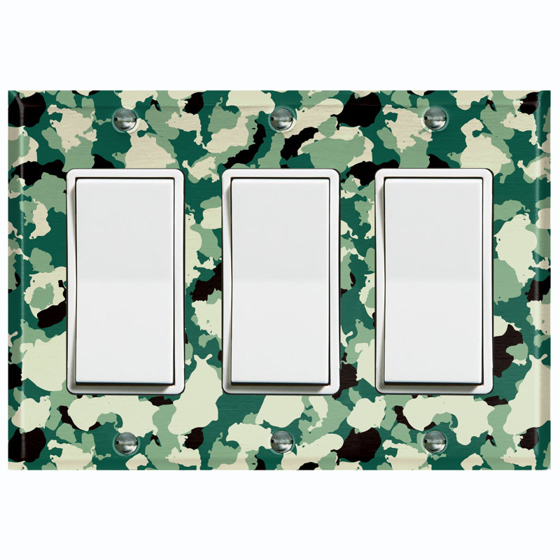 Patterned 3 - Gang Toggle Light Switch Standard Wall Plate
