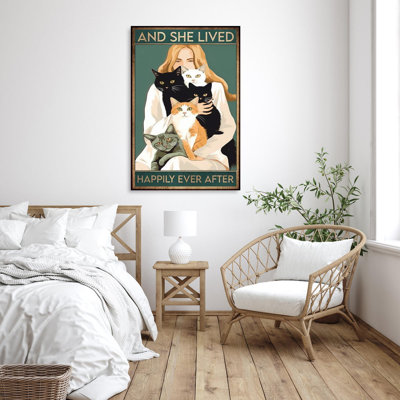 «Cats And She Lived Happily» sur toile