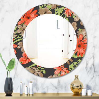 Flowers with of Branches Traditional Accent Mirror