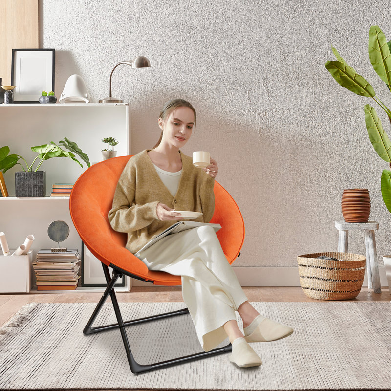 Upholstered Accent Chair, Orange, Black