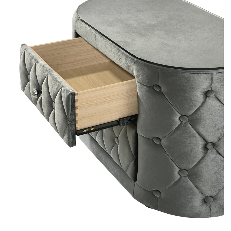 Table de chevet Voltare - gris, Gris