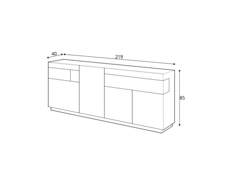 Silke 219cm Sideboard