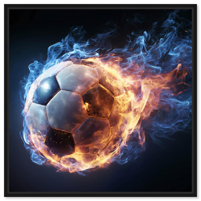«Flame Soccer Ball Sports», reproduction d'art sur toile par Art Remedy