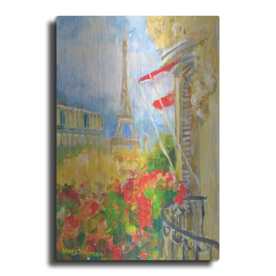  'Tower Balcony' by Allayn Stevens Metal Wall Art, 12" x 16"