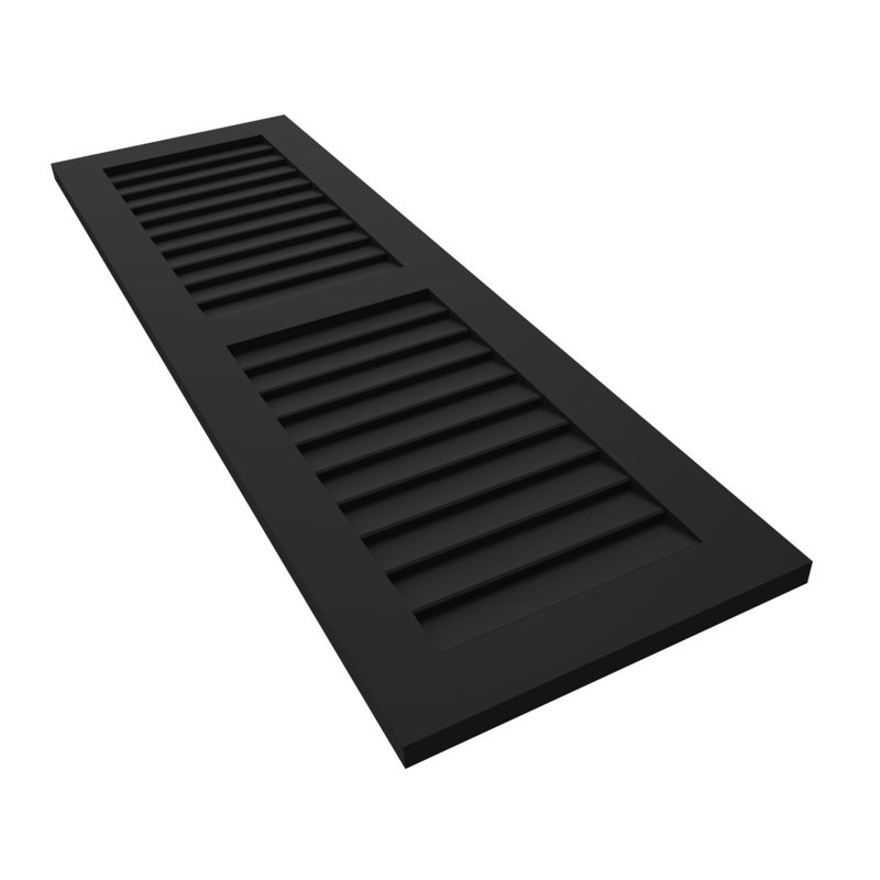 EnduraCore Composite Two Equal Louvre Shutters, Black, 18"W, 80"H