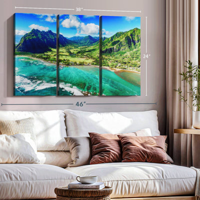 «Kualoa Coastal Landscape», 3 pièces