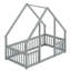 Lit mezzanine bas confortable avec clôture en bois-1069744974