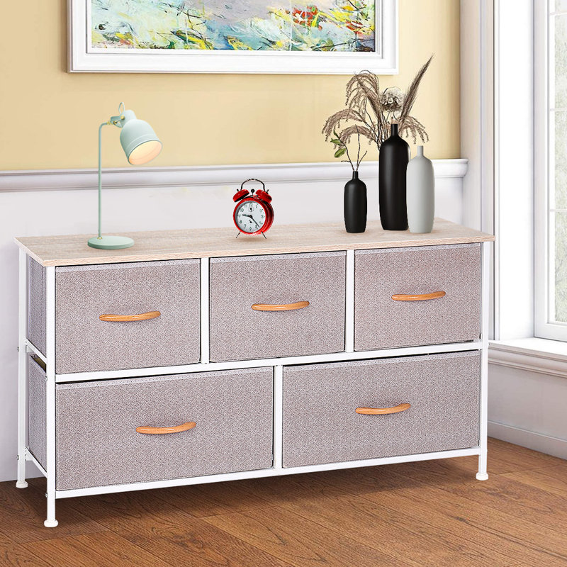 Commode à 5 tiroirs Hailsham, Crème