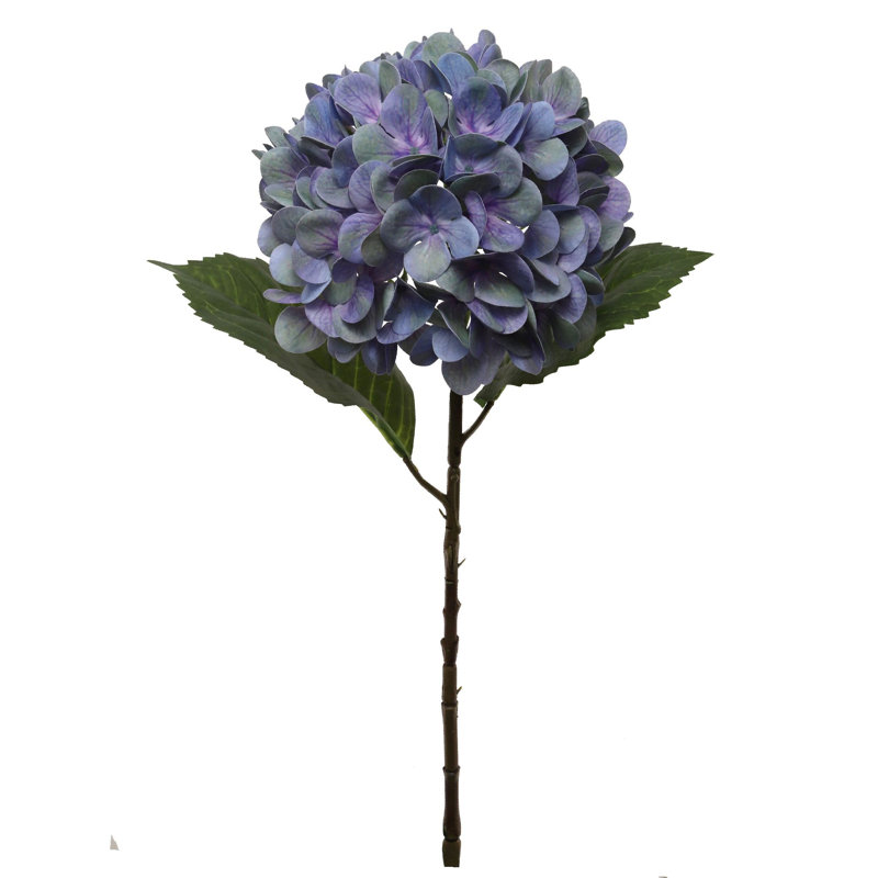 Tige d'hortensia artificielle 17,75 po, Bleu