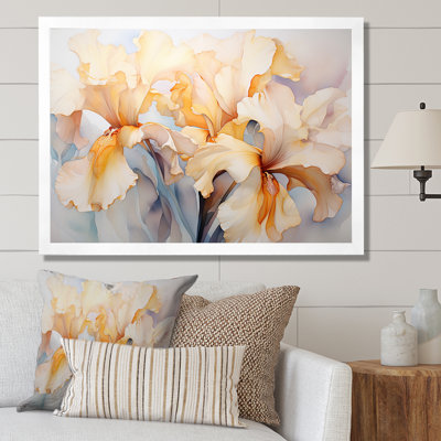 " Beige Minimalism Irises Serenity Blooms "