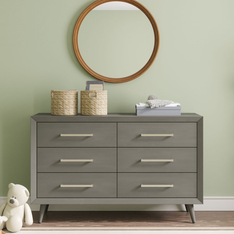 Commode double 6 tiroirs Cranbrook, gris