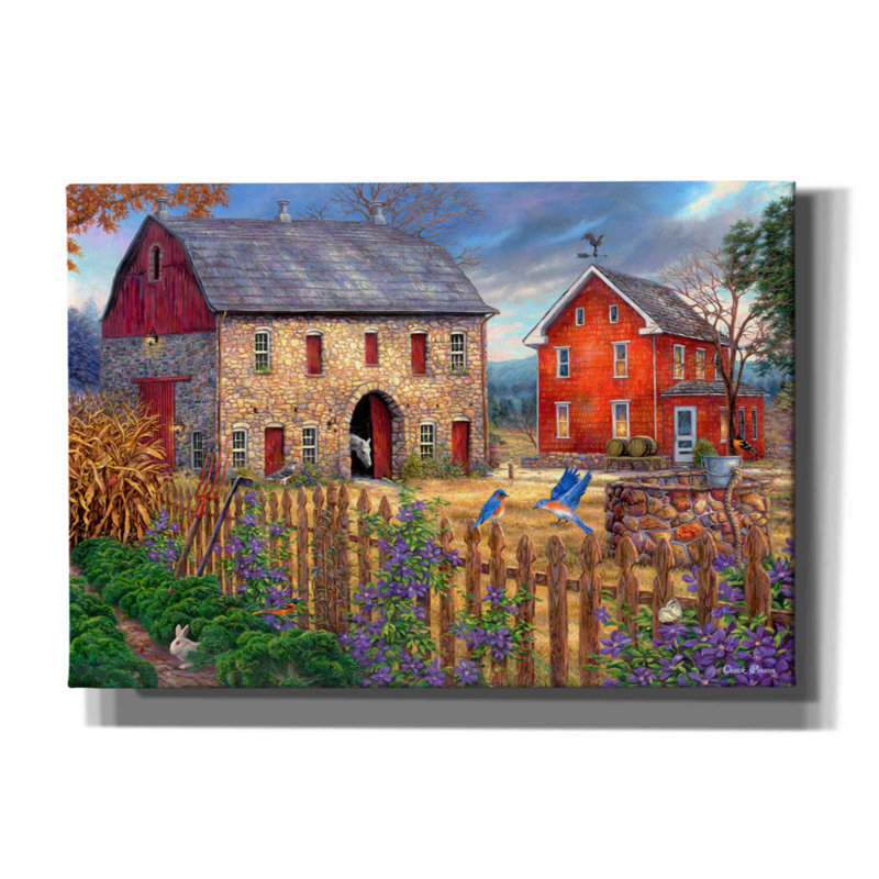Charming Farmhouse Scene Landscape Canvas Art, 26" x 18"