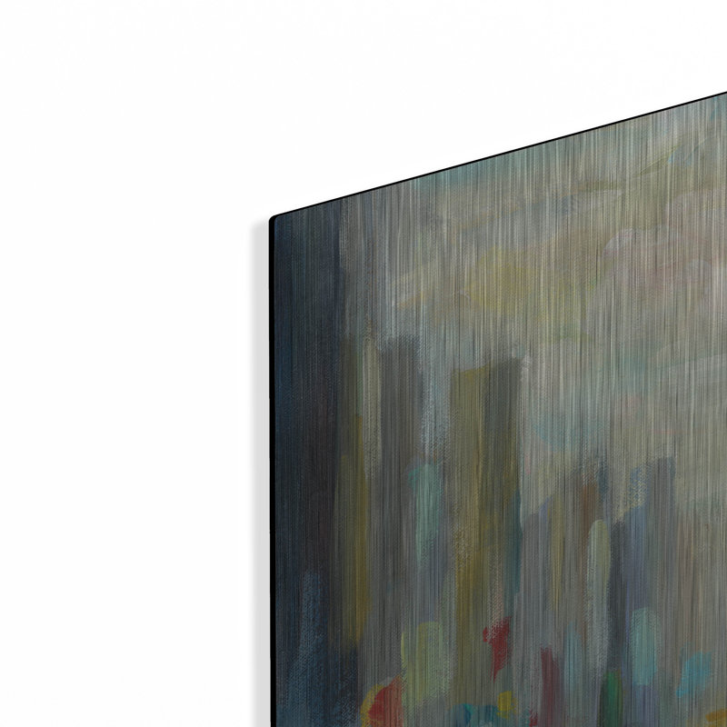 Art mural en métal luxueux «Manhattan Sketches II» par Silvia Vassileva, 24 po x 24 po, H 24 po x l 24 po