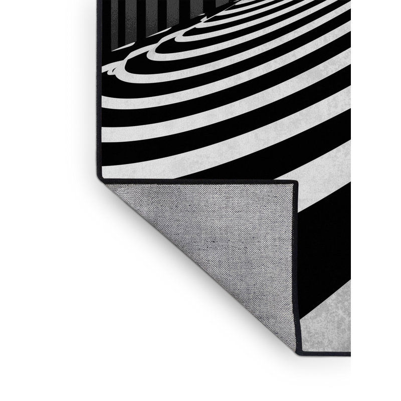 Tapis noir élégant et chic lavable à la machine Eldred Futuristic Hovercar, 2x5