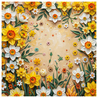 Coussins décoratifs jaunes et blancs avec jonquilles