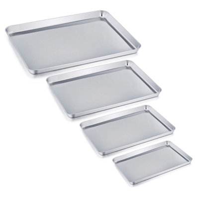 Belfry Kitchen Akeley Non-Stick Stainless Steel 4 Piece Baking Tray Set