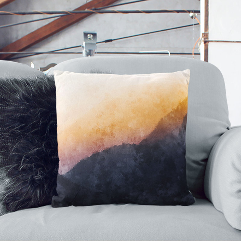 Abstract Square Cushion, 55cm H x 55cm W x 20cm D, Black