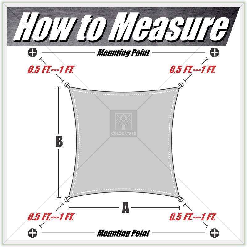 Toile d'ombrage carrée imperméable 9,5 pi x 9,5 pi, Bleu, 9,5 pi x 9,5 pi